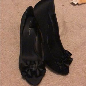 Kelly and Katie ruffle black heels